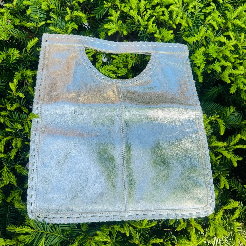Chico’s Silver Clutch Top Handle Bag